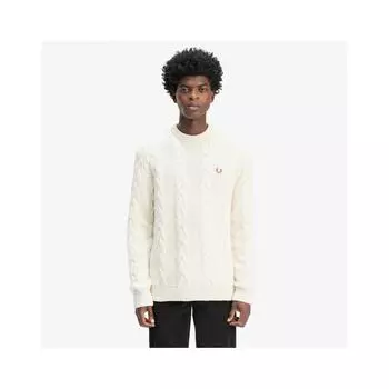 Fred Perry Chunky Cable Knit Sweater Ecru Afpm2438562 560 S