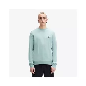 Fred Perry Classic Crewneck Merino Wool Knit Silver Blue Afpm2439601 X06 S