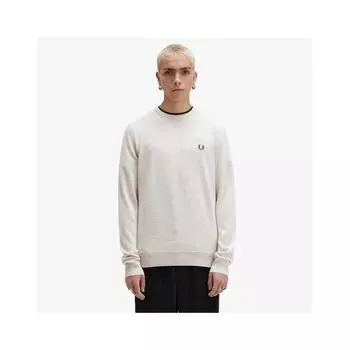 Fred Perry Classic Crewneck Merino Wool Knit Porridge Afpm2439601 X23 S