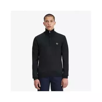 Fred Perry Classic Half Zip Knit Black Afpm2437624 198 S