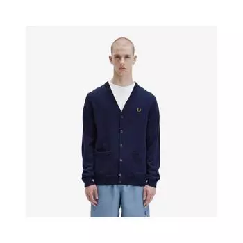 Fred Perry Classic Merino Wool Cardigan Navy Afpm2439551 795 S