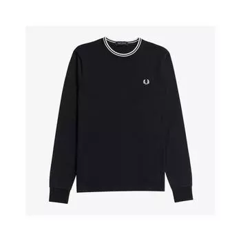 Fred Perry Футболка с длинным рукавом Twin Tip, черная Afpm2439602 102 M