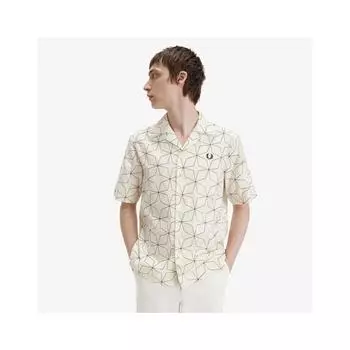 Fred Perry Geometric Print Revere Collar Shirt 560 Afpm2417785 560 M