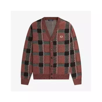 Fred Perry Glitch Tartan Cardigan Afpm2336531 S54 M