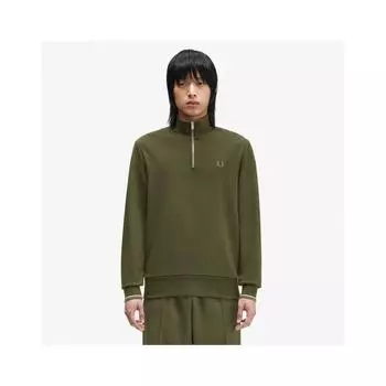 Fred Perry Half Zip Sweatshirt Hunting Green Afpm2433574 W92 M