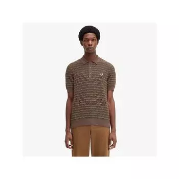 Fred Perry [headquarters Genuine] Fred Perry [sharp] Boucle Jacquard Knit Shirt U53 Afpm2438549 U53 qzgAfpm2438549 U53 M