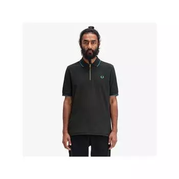 Fred Perry [headquarters Genuine] Fred Perry [sharp] Crepe Pique Zip Neck Polo Shirt Q20 Afpm2437729 Q20 qzgAfpm2437729 Q20 M