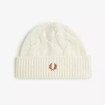 Fred Perry Lambswool Cable Beanie Ecru Cfpu2438135 560 Free
