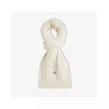 Fred Perry Lambswool Cable Scarf Ecru Cfpu2438145 560 Free