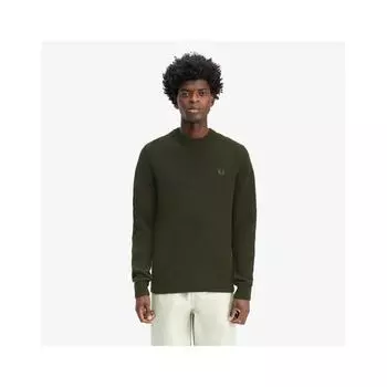 Fred Perry Lambswool Knit Hunting Green Afpm2436539 408 S