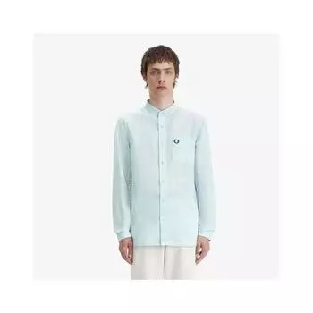 Fred Perry Linen Blend Granddad Collar Shirt R30 Afpm2417763 R30 S