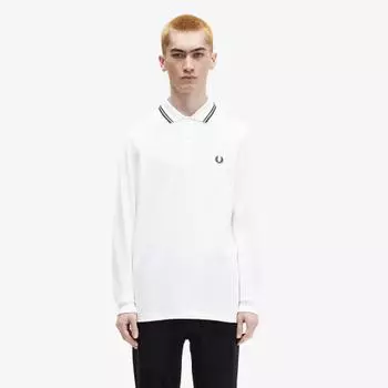 Fred Perry [m3636] Long Sleeve Twin Tip Fred Perry Shirt White Afpm2433636 200 S