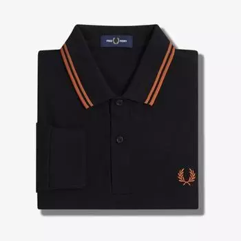 Fred Perry [m3636] Long Sleeve Twin Tip Fred Perry Shirt Black Marmalade Afpm2433636 W96 S