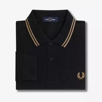 Fred Perry [m3636] Рубашка Fred Perry с длинным рукавом Twin Tip, черная, золотая Afpm2433636 X72 M