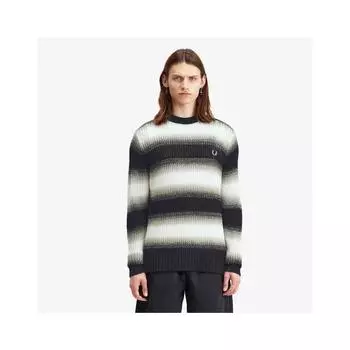 Fred Perry Merino Wool Striped Open Knit Sweater 102 Afpm2417612 102 S