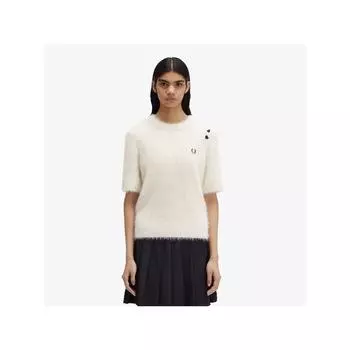 Fred Perry [настоящий] Fred Perry [Эми Уайнхаус] Текстурированный трикотажный топ цвета экрю Afpf243s111 560 qzgAfpf243s111 560 S