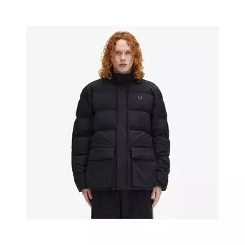 Fred Perry Padded Pocket Detail Jacket Black Afpm2438545 102 S