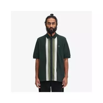 Fred Perry Paneled Button Through Polo Shirt Night Green Afpm243m522 Q20 M