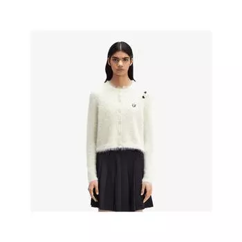 Fred Perry [подлинный] Fred Perry [Эми Уайнхаус] Фактурный кардиган на пуговицах цвета экрю Afpf2438110 560 qzgAfpf2438110 560 M