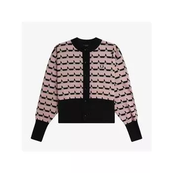 Fred Perry [подлинный Headquarters] Fred Perry [Эми Уайнхаус] Жаккардовый вязаный кардиган S51 Afpf2417108 S51 qzgAfpf2417108 S51 M