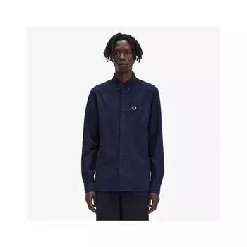 Fred Perry Рубашка Оксфорд с длинным рукавом темно-синяя Afpm2435516 608 L