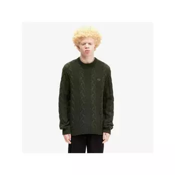 Fred Perry [sharp] Chunky Cable Knit Sweater Hunting Green Afpm2438562 408 qzgAfpm2438562 408 S