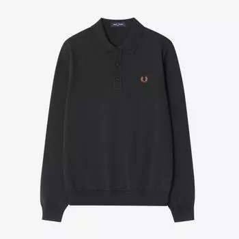 Fred Perry [sharp] Классическая трикотажная рубашка с длинным рукавом, темно-зеленая Afpm2434535 T61 S