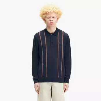 Fred Perry [sharp] Трикотажная рубашка в вертикальную полоску, темно-синяя Afpm2436537 608 S