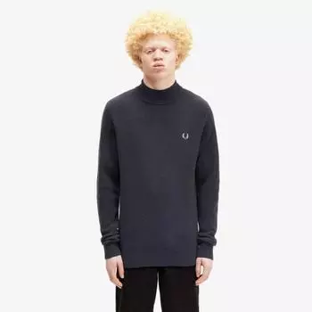 Fred Perry [sharp] Вязаный свитер с воротником из овечьей шерсти, цвет серый Afpm2438560 297 S