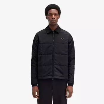 Fred Perry [sport] Quilted Overshirt Black Afpm2436642 102 M