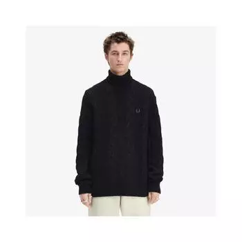 Fred Perry Толстый вязаный свитер с отложным воротником, черный Afpm2438575 102 M