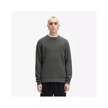 Fred Perry Waffle Stitch Knit Field Green Afpm2436507 638 S