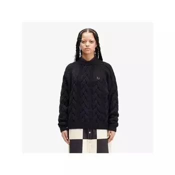Fred Perry [womens] Cable Knit Mock Neck Knit Black Afpf2434118 102 qzgAfpf2434118 102 XS
