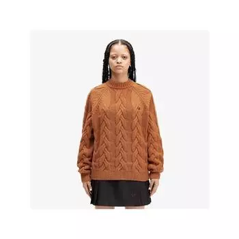 Fred Perry [womens] Cable Knit Mock Neck Knit Marmalade Afpf2434118 X20 qzgAfpf2434118 X20 S