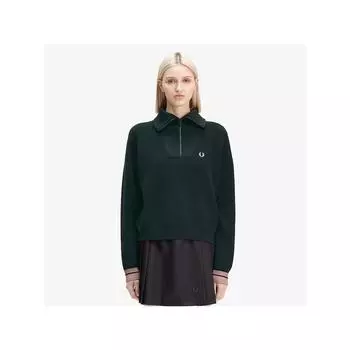 Fred Perry [womens] Half Zip Knit Night Green Afpf2438134 Q20 qzgAfpf2438134 Q20 XS