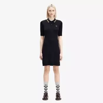 Fred Perry [womens] Rib Knit Shirt Dress Black Afpf2438175 102 S