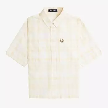 Fred Perry [womens] Shea Tartan Shirt Snow White Afpf2417158 129 XS