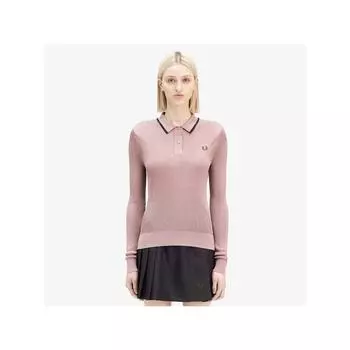 Fred Perry [женская] трикотажная рубашка в рубчик темно-розового цвета Afpf2438135 S52 qzgAfpf2438135 S52 S