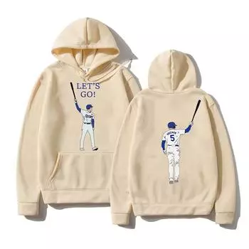 Freddie Freeman Merch Hoodie Long Sleeve Women Men Hooded Sweatshirts Hip Hop Clothing Unisex Fashion Casual Streetwear Tops XS