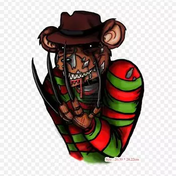 Freddy Fazbear Freddy Krueger Five Nights At Freddy s 3 Фредди Крюг термонаклейки для одежды сумка-футболка теплопередающие наклейки железные нашивки