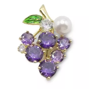 FREE ANGEL виноградная капля ткань 3A циркон 18k натуральный независимый элегантный и выпускной школьный вход магнитная брошь брошь цепочка брошь, значок,