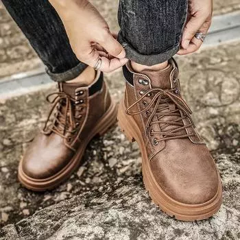 Free Delivery Shoes Men Taco Ankle Boots Genuine Leather Boots for Men Dress Booty Man Work and Safety Shoes Men s Safety Shoe 39