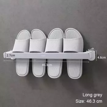 Бесплатная стойка для тапочек, настенное крепление для ванной комнаты, спальни, держатель для обуви, органайзер для туалетной стены, полка для хранения полотенец на дверь