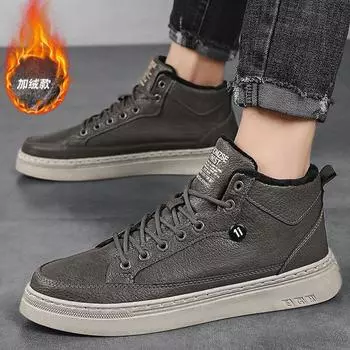 [Free shipping] Winter high-top velvet Martin boots for men, new trendy board shoes, autumn and winter British tooling men s shoes 39