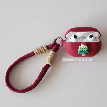 Freebudspro3 Беспроводные 4/4e Bluetooth Наушники Чехол Рождественская Елка 5 Версия Zhizhen Pro4 Оболочка Ремешок на Запястье 6i Портативный 3 Креативный Pro2 Цельный Мягкий Huawei Freebuds5 Wine Red + lanyard