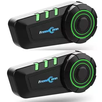 FreedConn KY Мотоциклетный шлем Беспроводная гарнитура для внутренней связи Велосипедный шлем Bluetooth Гарнитура Наушники с динамиком Наушники с шумоподавлением Стереозвук