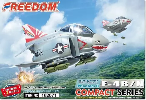 Freedom Model Kit Compact Series Phantom 2 Sundowners Plastic Model FRE162071 F-4B/N VF-111