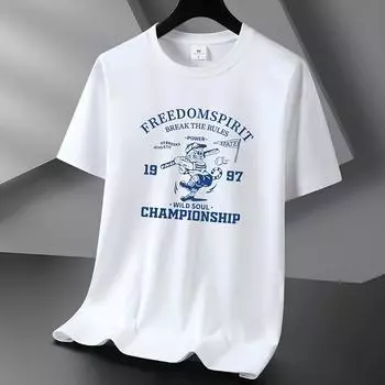Freedom Spirit, 10 цветов, мужская футболка из чистого хлопка, свободная мужская футболка с круглым вырезом и коротким рукавом, большой размер S-6XL S
