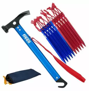 Freell Peg Hammer Высокоуглеродистая сталь Специальная анодированная сумка для хранения в комплекте, легкая, многофункциональная, головка, отделка,