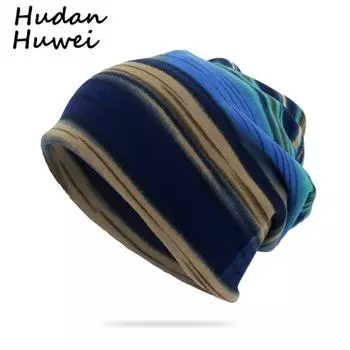 Freesh Hat Twist Hat Шарф Пуловер Шляпа Полосатая шляпа двойного назначения с принтом Drnm003 M56-58cm